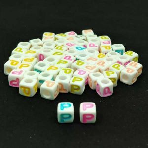 Alphabet Beads, Acrylic, Letter (P), Sold By 1 Piece