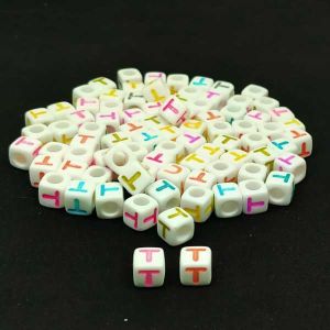Alphabet Beads, Acrylic, Letter (T), Sold By 1 Piece