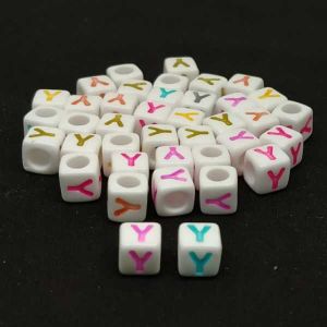 Alphabet Beads, Acrylic, Letter (Y), Sold By 1 Piece