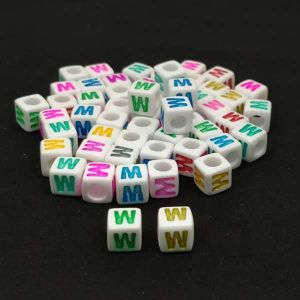 Alphabet Beads, Acrylic, Letter (W), Sold By 1 Piece