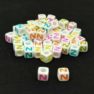 Alphabet Beads, Acrylic, Letter (N), Sold By 1 Piece