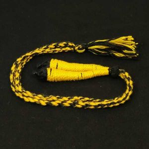 Cotton Cord (Dori), Yellow And Black, Twisted, Adjustable