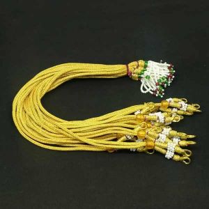 Back rope(Dori), Adjustable, Green & Maroon bead