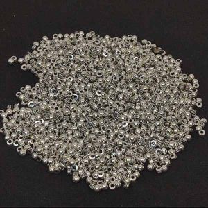 Antique silver drop (gunguroo), 3mm, Round, Sold by pack of 10 gms