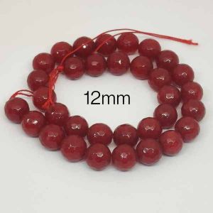 Natural Agate Beads, 12mm, Round, Red