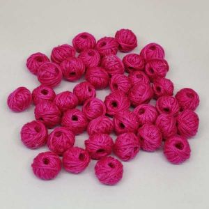 Cotton Thread Beads , Pink, Pack Of 10 Pcs