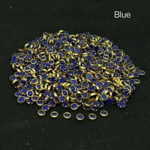 Kundan Stones, 3mm Round, Pack Of 100 Gms, Royal Blue