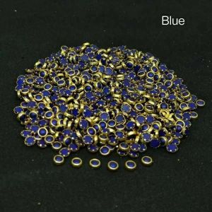 Kundan Stones, 3mm Round, Pack Of 100 Gms, Royal Blue