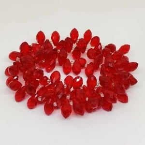 Briolette crystals, Dark red