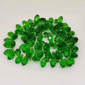 Briolette crystals, Parrot green
