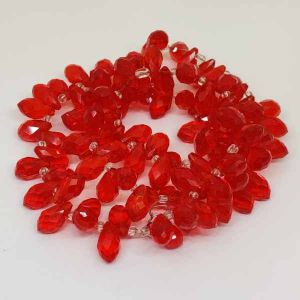 Briolette crystals, Red