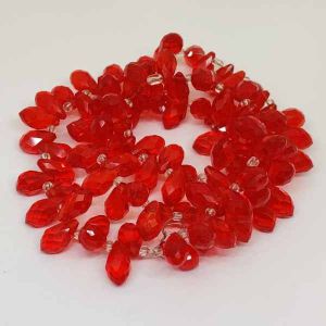 Briolette crystals, Red