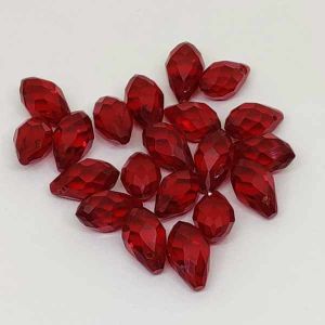 Briolette crystals, Transparent Maroon, Pack Of 20 Pcs