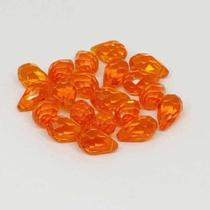 Briolette crystals, Transparent Orange, Pack Of 20 Pcs