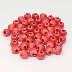 Silk Thread Wrapped Beads, 8mm, Peach