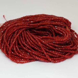 Agate Rondelle, 4x2mm, Red