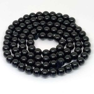 Glass Beads, 8mm, Round, Black