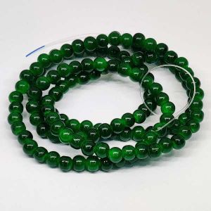 Glass Beads, 6mm, Round, Green