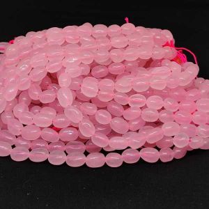 Natural Quartz Beads, (Oval), 8x10mm, Baby Pink