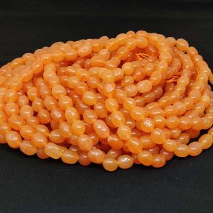 Natural Quartz Beads, (Oval), 8x10mm, Orange
