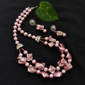Mother Of Pearl Nugget And Shell Pearl Necklace