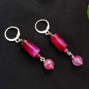 Onyx Earrings, Pink