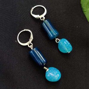 Onyx Earrings, Blue