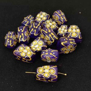 Tanjore Painting On Quartz Tumbles, Violet