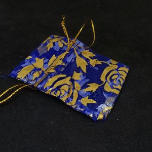 Jewellery Pouches, Organza, Drawstring, (2x2) Royal Blue, Pack Of 50 Pcs