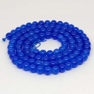 8mm, Glass Beads, Round, Ink Blue