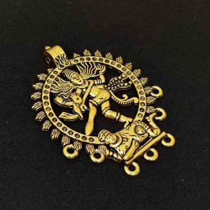 Antique Gold Metal Pendant, Nataraja