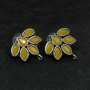 Fashionable Stone Studs With Loop, Yellow