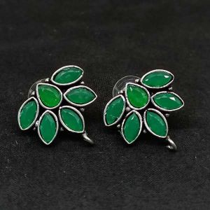 Fashionable Stone Studs With Loop, Green