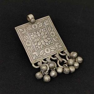 High Quality Brass Pendant, Silver Replica Polish (Square) With Gunguroos
