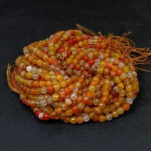 Onyx Stone Beads, 6mm, Round, Yellowish Orange