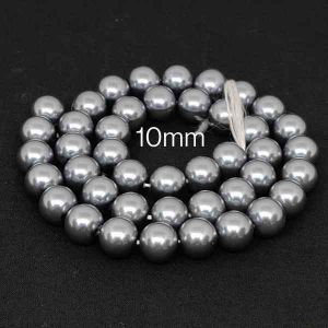 Shell Pearls,10mm, Round, Grey