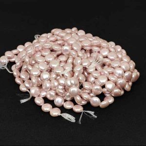 Shell Pearls, Coin Shape, 10x6mm, Light Pink