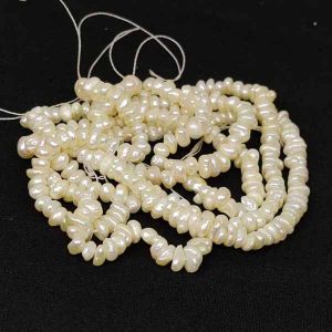 Fresh Water Pearl, Baroque, 4 To 5mm, Pack Of 2 Strings, Cream