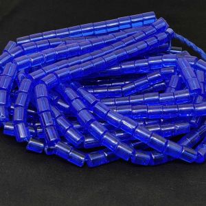 Glass Bead Cylinders, 8x10mm, Royal Blue
