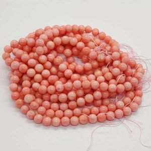 Taiwanese Bamboo Coral Beads, 6mm Round, Pink