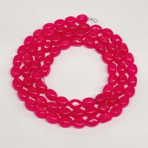 Oval Glass Beads, 7x10mm, (Rani) Pink