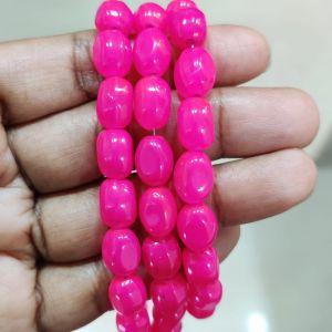 Oval Glass Beads, 7x10mm, (Rani) Pink