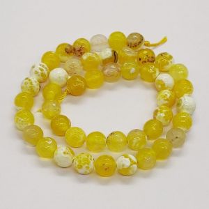Onyx beads, 8mm, Round, Yellow shade