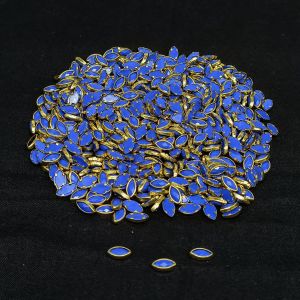 Kundan Stones, 4x8mm, Oval, Pack Of 10 Gms, Royal Blue