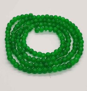 Glass Beads, 6mm, Round, Green