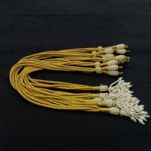 Back Rope (Adjustable), Gold Dori With Pearl Tassels
