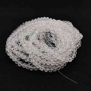 Glass Crystal , Rondelle, 8mm, White