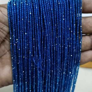 2mm Hydro (Glass) Beads, Round, Peacock Blue, Pack Of 5 Strings
