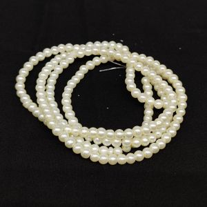 Glass Pearl Beads, 4mm, Cream
