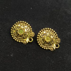 Earstud Post - Antique Gold, Flower, Pack Of 5 Pairs